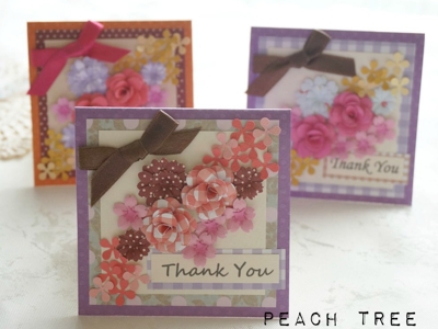 3Dフラワー&クラフトパンチアート「Peach Tree」