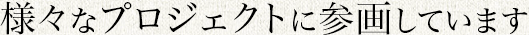 様々なプロジェクトに参画しています