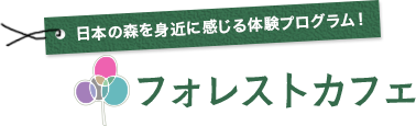 日本の森を身近に感じる体験プログラム！フォレストカフェ